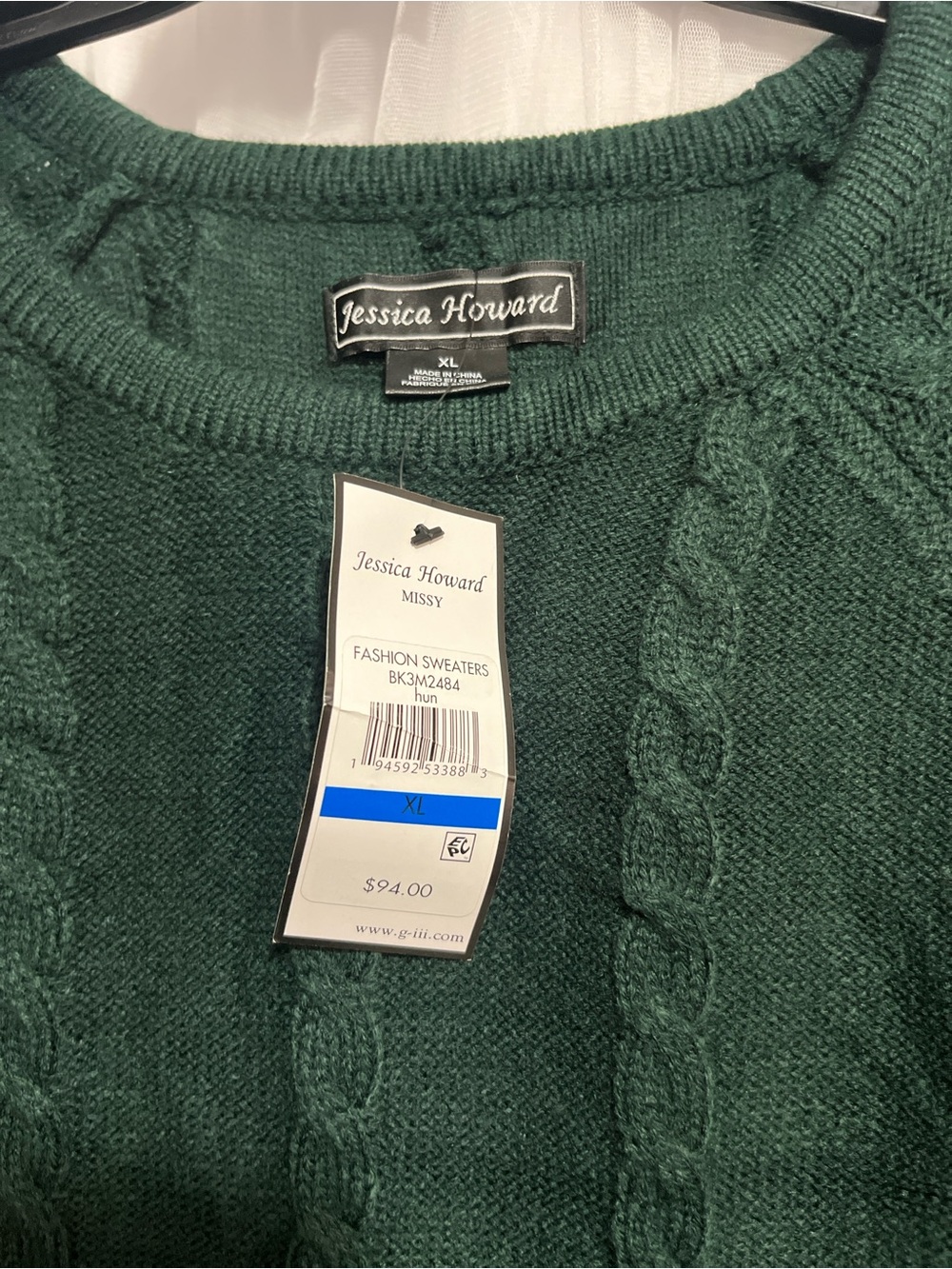 Jessica Howard Dark Green Cable Knit Long Sleeve Dress preppy cozy long - Picture 2 of 7